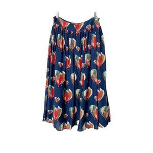 Frock Shop | Navy Hot Air Balloon Retro Novelty Print Midi Skirt